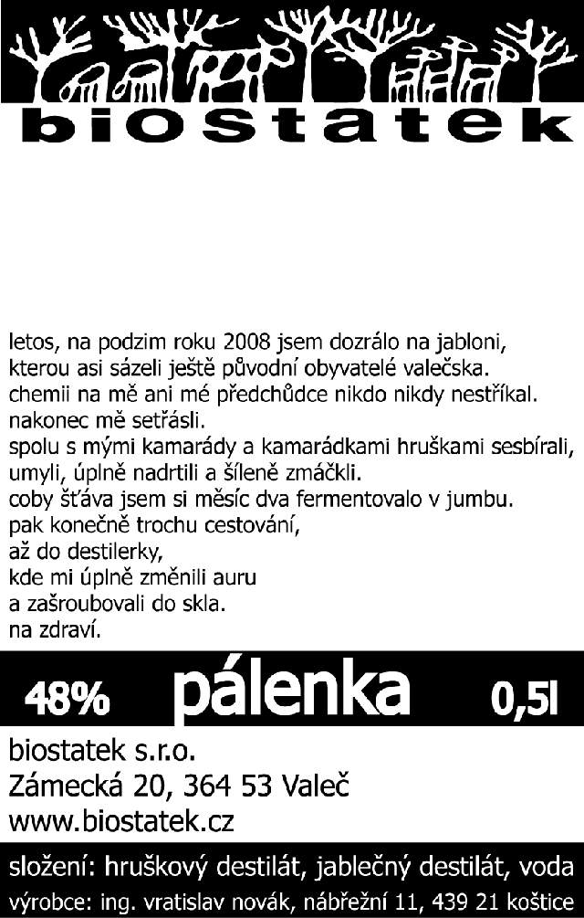 biostatek - ovocný pálenka, bio destilát, eko alkohol - hruškovice, jabkovice